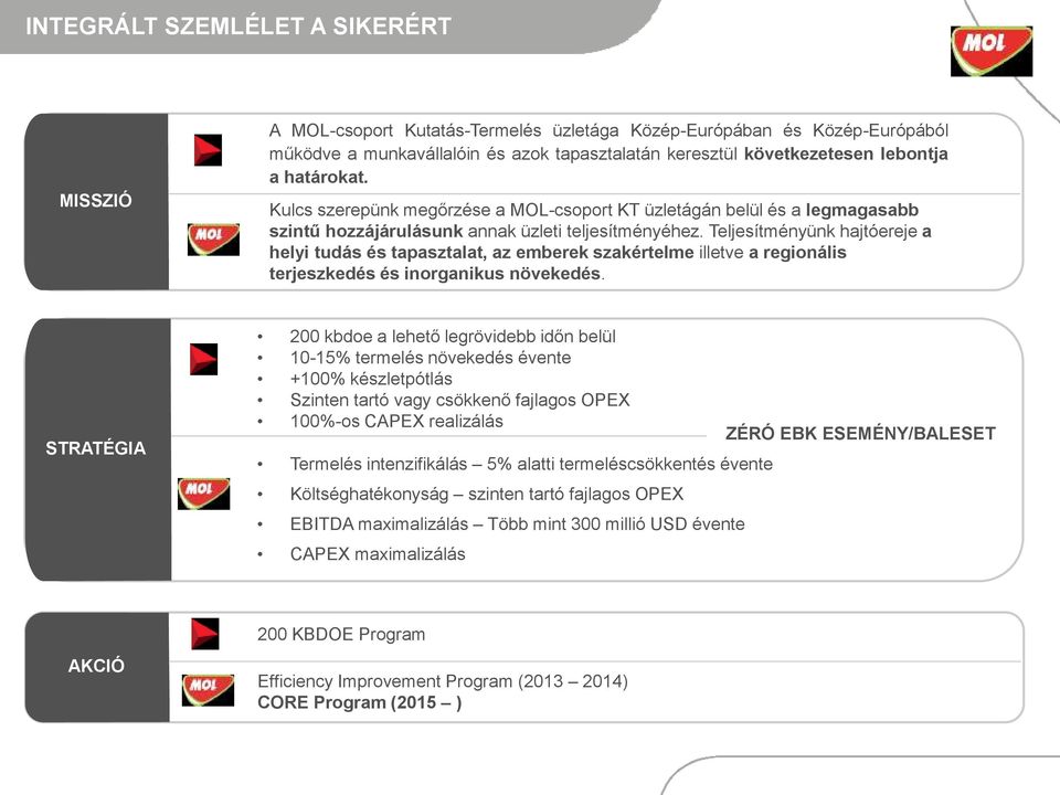 Teljesítményünk hajtóereje a helyi tudás és tapasztalat, az emberek szakértelme illetve a regionális terjeszkedés és inorganikus növekedés.