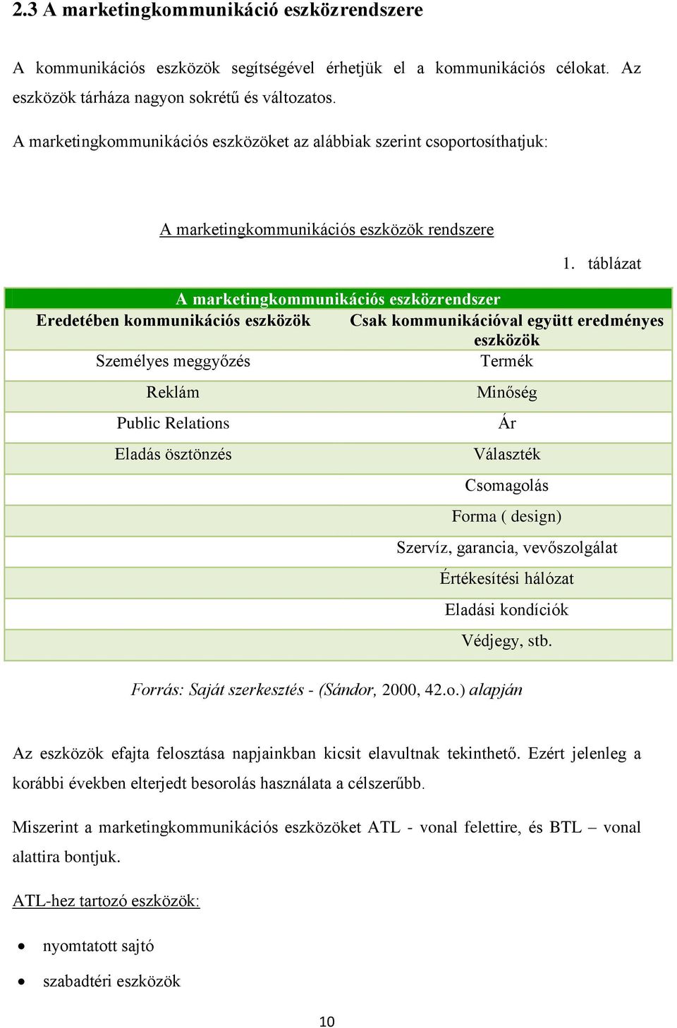 táblázat A marketingkommunikációs eszközrendszer Eredetében kommunikációs eszközök Csak kommunikációval együtt eredményes eszközök Személyes meggyőzés Termék Reklám Minőség Public Relations Ár Eladás