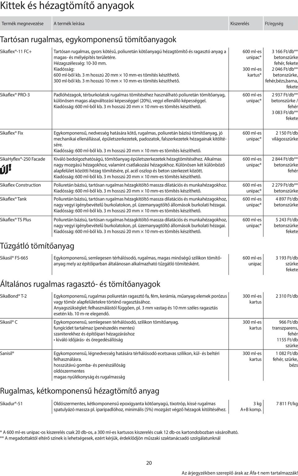 Padlóhézagok, térburkolatok rugalmas tömítéséhez használható poliuretán tö mítőanyag, különösen magas alapváltozási képességgel (20%), vegyi ellenálló képességgel. Kiadósság: 600 ml-ből kb.