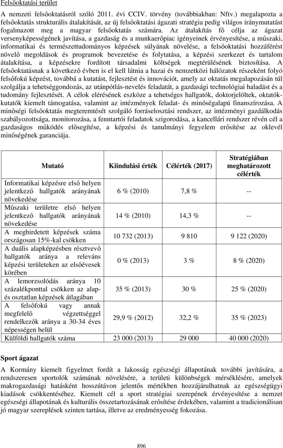 Az átalakítás fő célja az ágazat versenyképességének javítása, a gazdaság és a munkaerőpiac igényeinek érvényesítése, a műszaki, informatikai és természettudományos képzések súlyának növelése, a