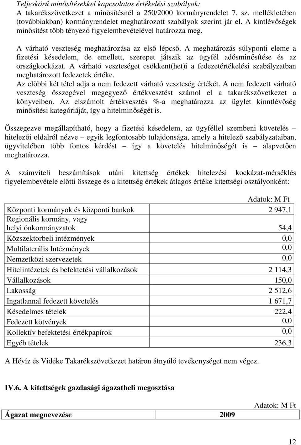 A meghatározás súlyponti eleme a fizetési késedelem, de emellett, szerepet játszik az ügyfél adósminısítése és az országkockázat.