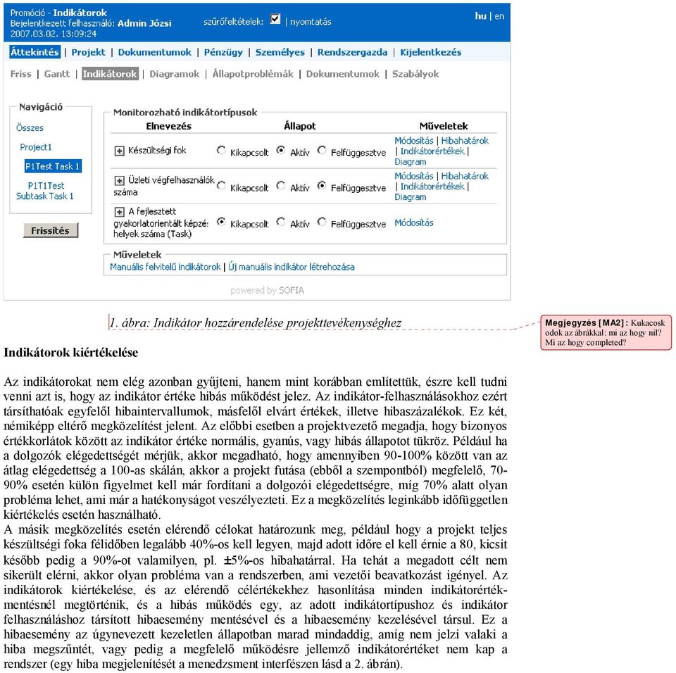 Az indikátor-felhasználásokhoz ezért társíthatóak egyfelől hibaintervallumok, másfelől elvárt értékek, illetve hibaszázalékok. Ez két, némiképp eltérő megközelítést jelent.