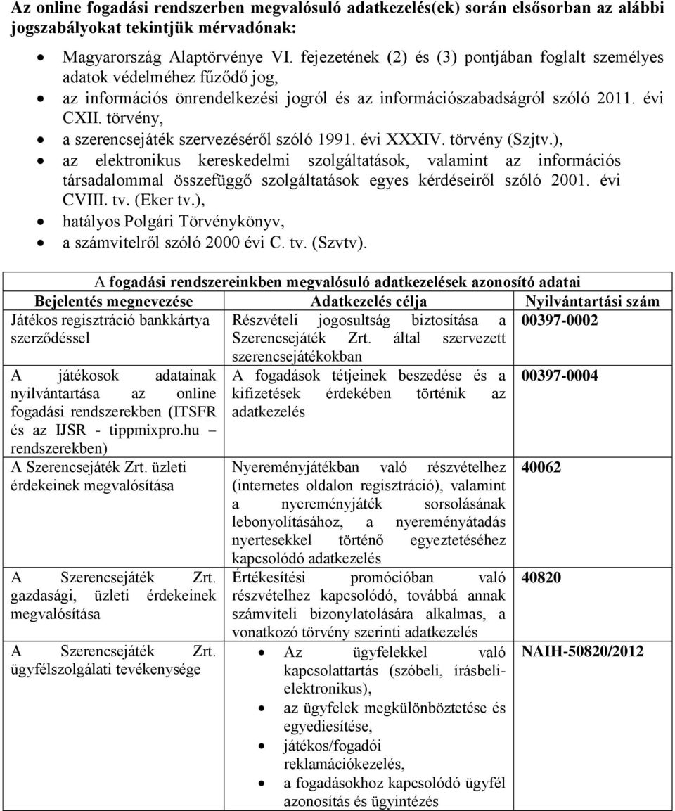 törvény, a szerencsejáték szervezéséről szóló 1991. évi XXXIV. törvény (Szjtv.