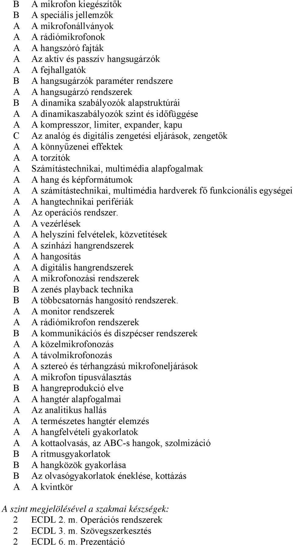 Számítástechnikai, multimédia alapfogalmak hang és képformátumok számítástechnikai, multimédia hardverek fő funkcionális egységei hangtechnikai perifériák z operációs rendszer.