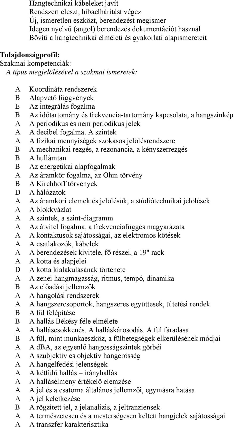 frekvencia-tartomány kapcsolata, a hangszínkép periodikus és nem periodikus jelek decibel fogalma.