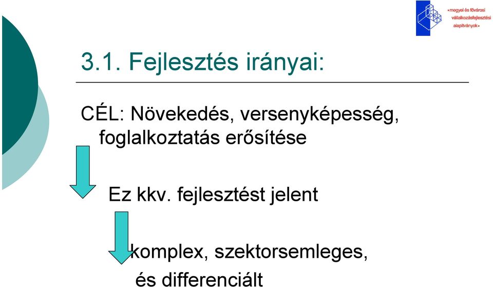 foglalkoztatás erısítése Ez kkv.