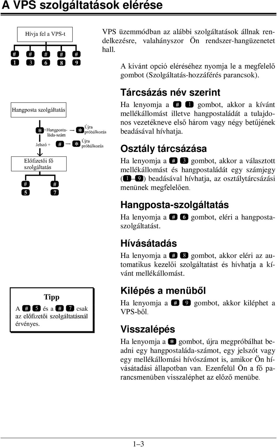 Tárcsázás név szerint Ha lenyomja a gombot, akkor a kívánt mellékállomást illetve hangpostaládát a tulajdo- QRV YH]HWpNQHYH HOV KiURP YDJ\ QpJ\ EHW&MpQHN beadásával hívhatja.