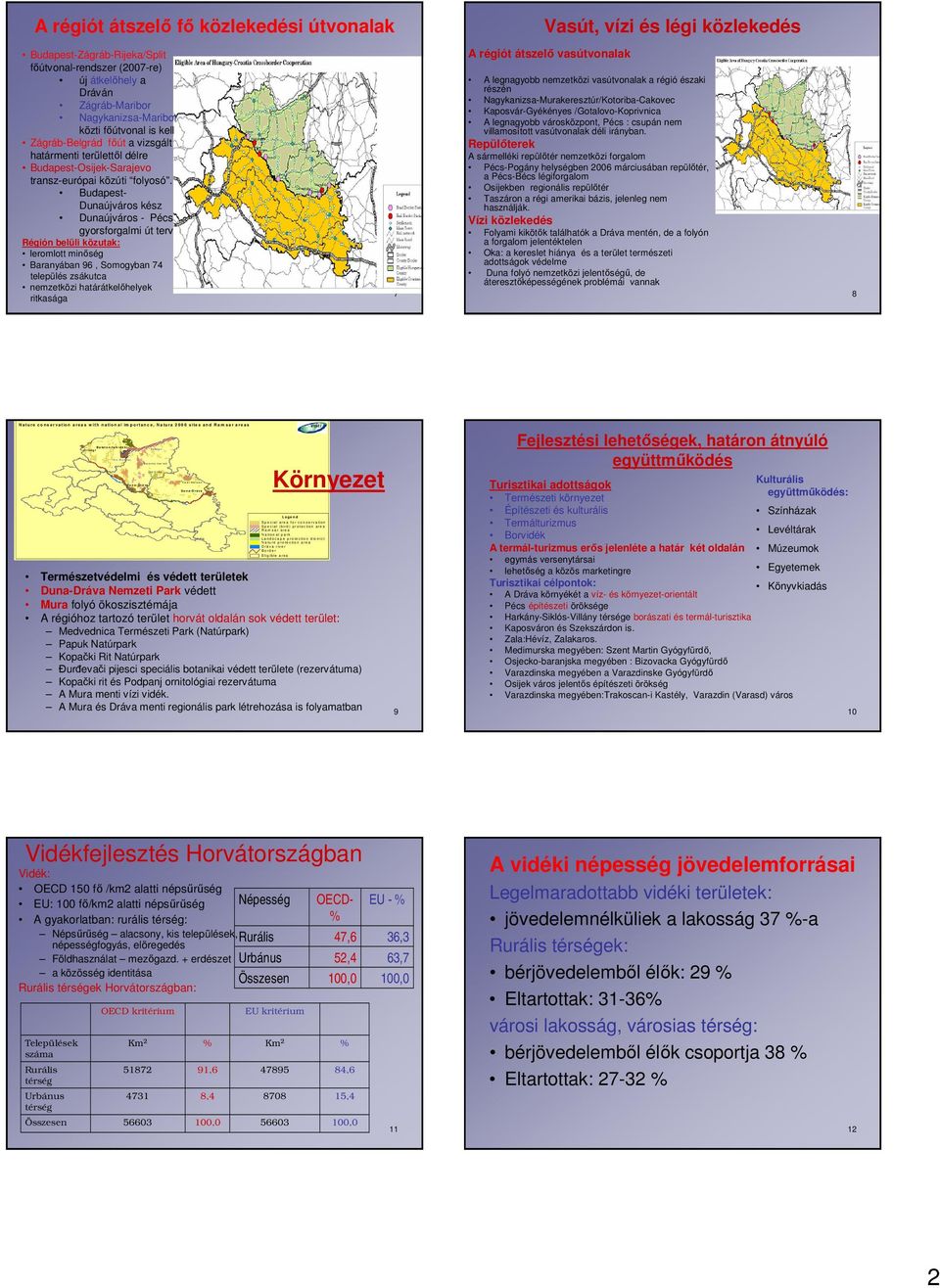 területtıl délre Budapest-Osijek-Sarajevo transz-európai közúti folyosó.