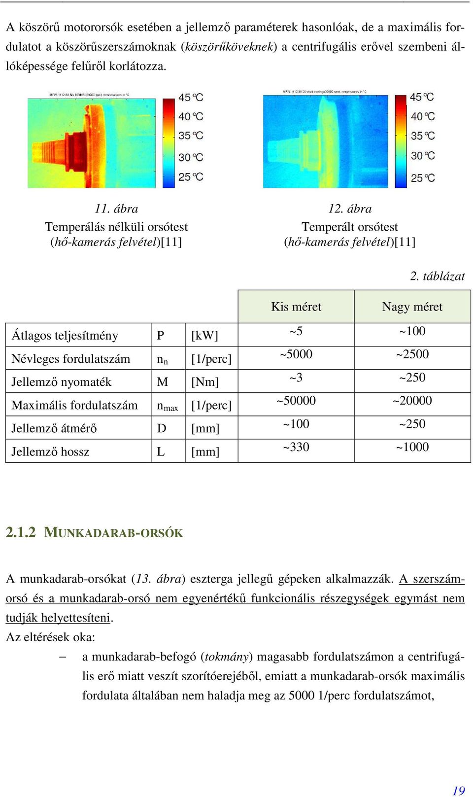 táblázat Kis méret Nagy méret Átlagos teljesítmény P [kw] ~5 ~100 Névleges fordulatszám n n [1/perc] ~5000 ~2500 Jellemzı nyomaték M [Nm] ~3 ~250 Maximális fordulatszám n max [1/perc] ~50000 ~20000