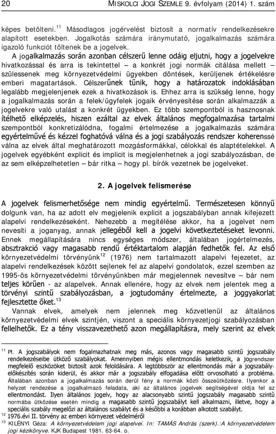 A jogalkalmazás során azonban célszerű lenne odáig eljutni, hogy a jogelvekre hivatkozással és arra is tekintettel a konkrét jogi normák citálása mellett szülessenek meg környezetvédelmi ügyekben