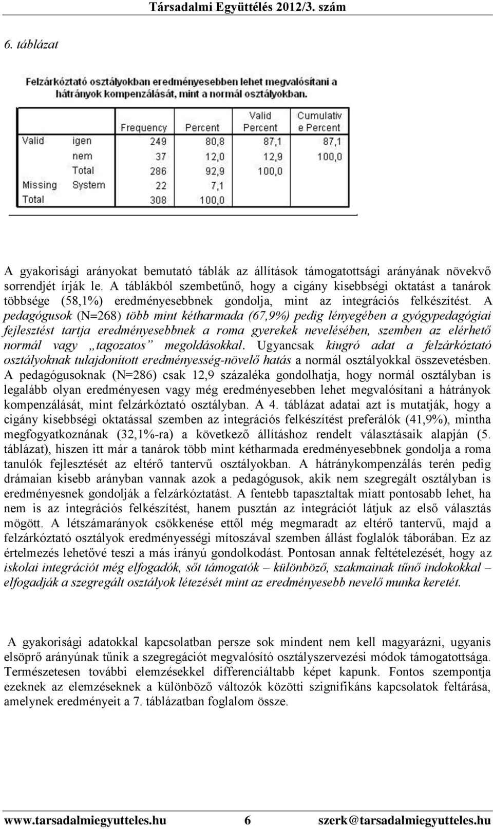 A pedagógusok (N=268) több mint kétharmada (67,9%) pedig lényegében a gyógypedagógiai fejlesztést tartja eredményesebbnek a roma gyerekek nevelésében, szemben az elérhető normál vagy tagozatos