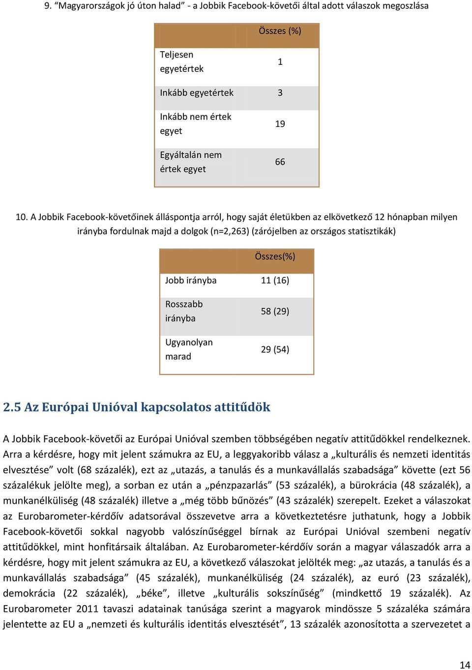 irányba 11 (16) Rosszabb irányba Ugyanolyan marad 58 (29) 29 (54) 2.