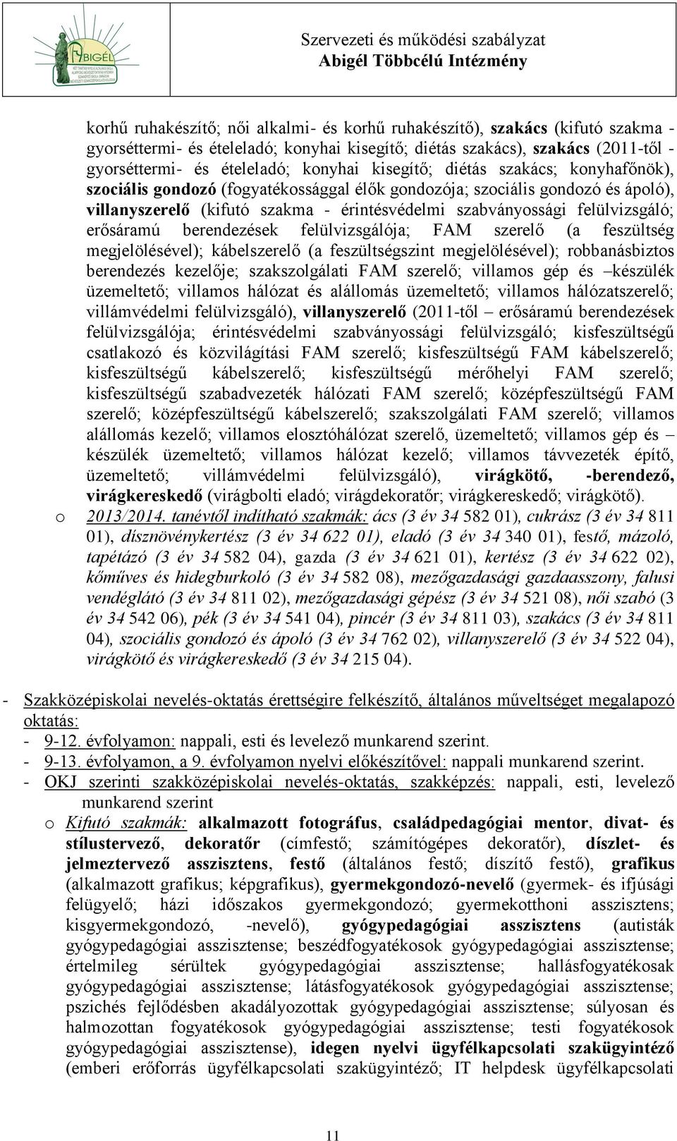 erősáramú berendezések felülvizsgálója; FAM szerelő (a feszültség megjelölésével); kábelszerelő (a feszültségszint megjelölésével); robbanásbiztos berendezés kezelője; szakszolgálati FAM szerelő;