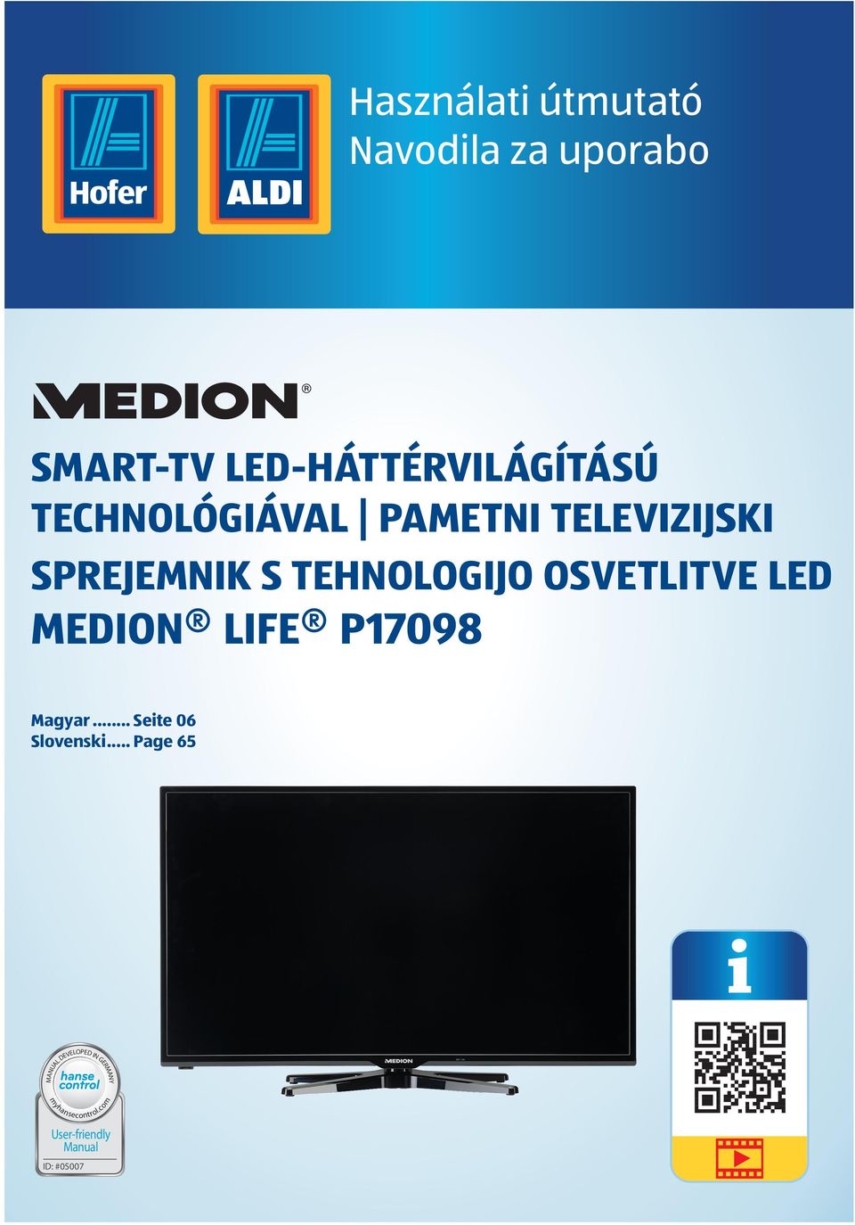 LED MEDION LIFE P17098 Magyar... Seite 06 Slovenski.