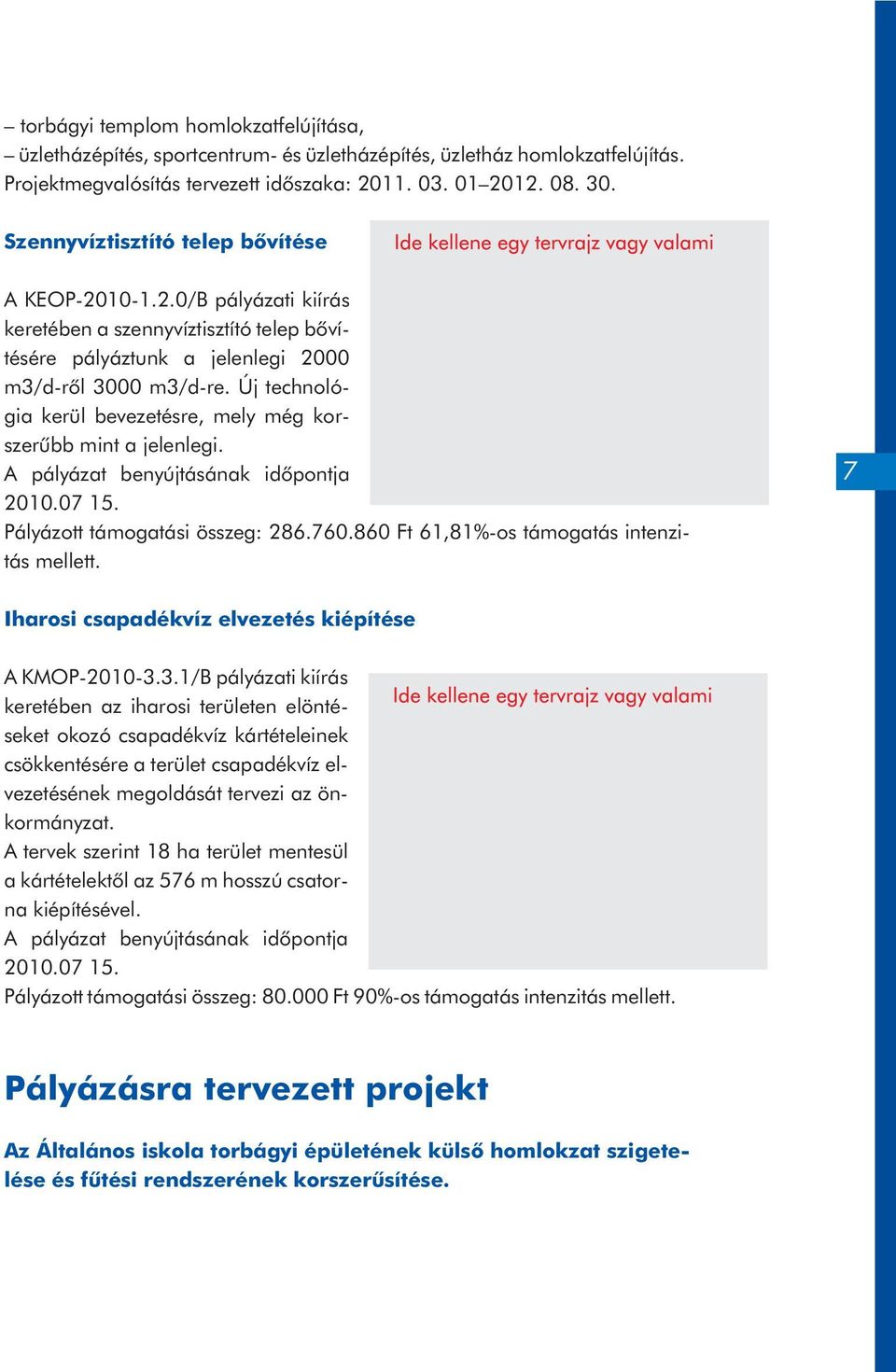 Új technológia kerül bevezetésre, mely még korszerûbb mint a jelenlegi. A pályázat benyújtásának idõpontja 2010.07 15. Pályázott támogatási összeg: 286.760.