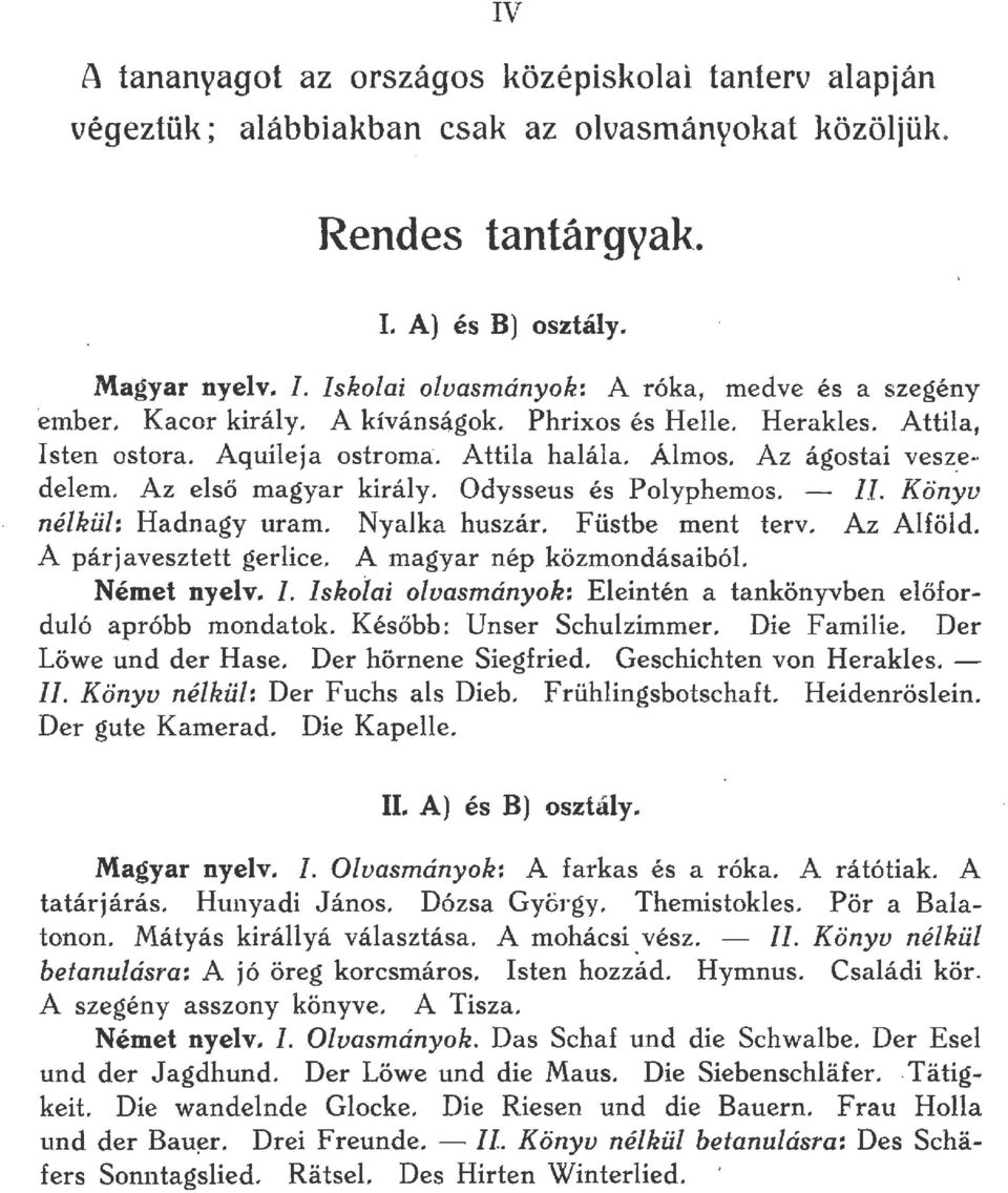 Az eső magyar kiráy. Odysseus és Poyphemos. -.. Könyv nékü: Hadnagy uram. Nyaka huszár. Füstbe ment terv. Az Aföd. A párjavesztett gerice. A magyar nép közmondásaiból Német nyev.