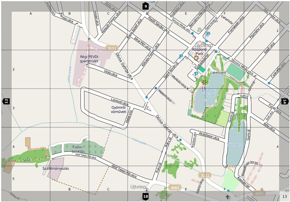 Szabadság tér umi Táncsics Mihály Lakeboard yömrői Tófürdő 3 yömrői 3 vízművek út umi út umi út pafi sokonai ürdő rnő rnő Rudolf ózsa yörgy Szilas út Só út róf Teel ki Pál róf