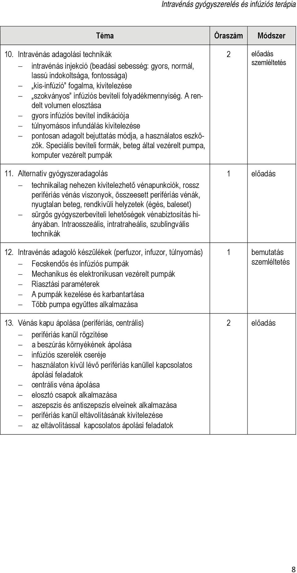 Speciális beviteli formák, beteg által vezérelt pumpa, komputer vezérelt pumpák 11.