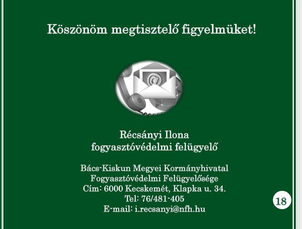 Megyei Kormányhivatal Fogyasztóvédelmi Felügyelősége