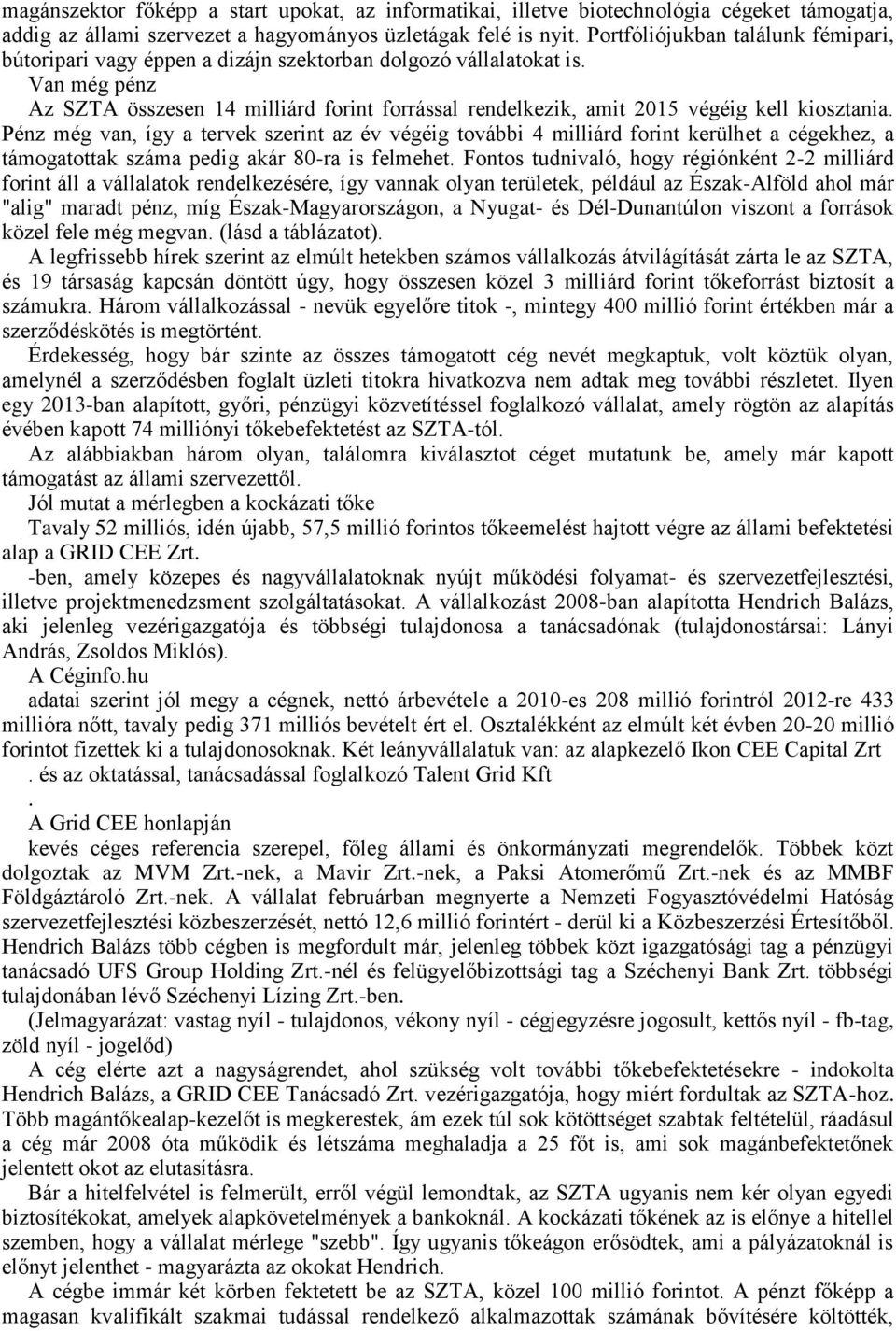 Van még pénz Az SZTA összesen 14 milliárd forint forrással rendelkezik, amit 2015 végéig kell kiosztania.