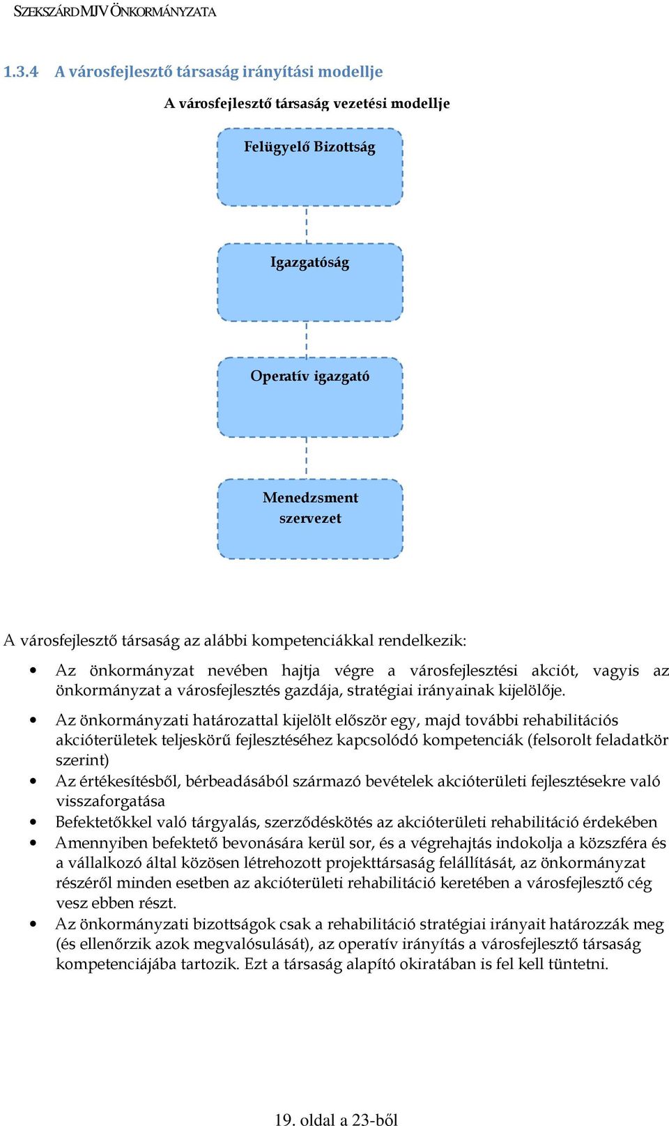 Az önkormányzati határozattal kijelölt elıször egy, majd további rehabilitációs akcióterületek teljeskörő fejlesztéséhez kapcsolódó kompetenciák (felsorolt feladatkör szerint) Az értékesítésbıl,