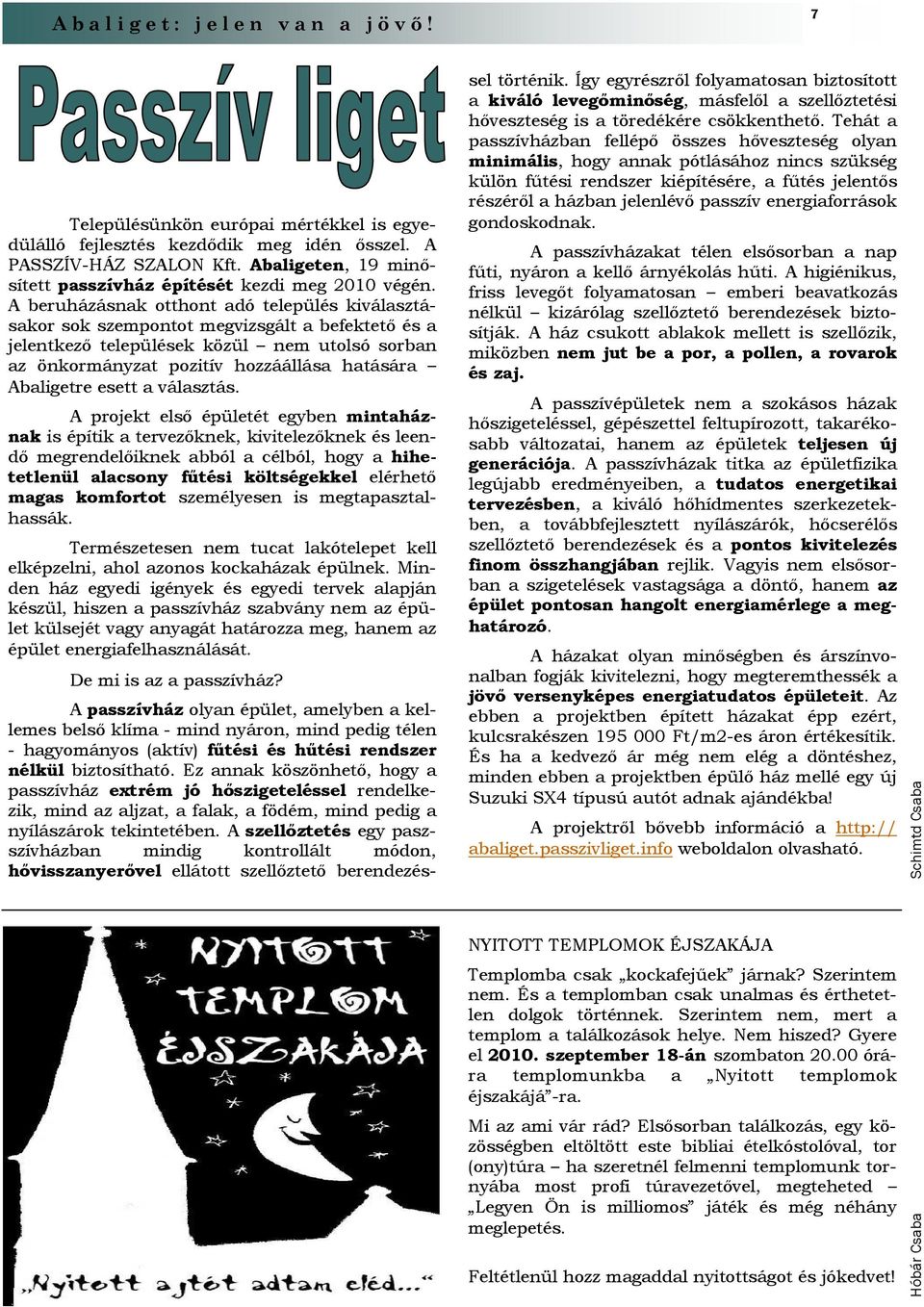 A beruházásnak otthont adó település kiválasztásakor sok szempontot megvizsgált a befektetı és a jelentkezı települések közül nem utolsó sorban az önkormányzat pozitív hozzáállása hatására Abaligetre