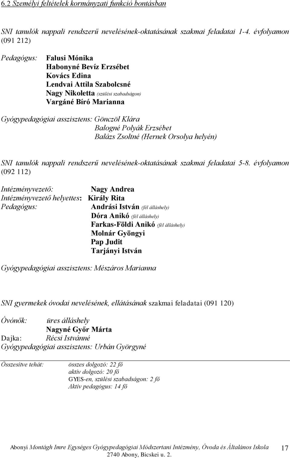 Gönczöl Klára Balogné Polyák Erzsébet Balázs Zsoltné (Hernek Orsolya helyén) SNI tanulók nappali rendszerű nevelésének-oktatásának szakmai feladatai 5-8.