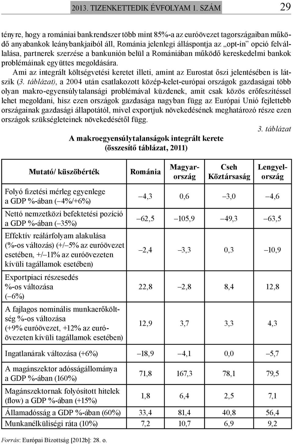 szerzése a bankunión belül a Romániában működő kereskedelmi bankok problémáinak együttes megoldására. Ami az integrált költségvetési keretet illeti, amint az Eurostat őszi jelentésében is látszik (3.