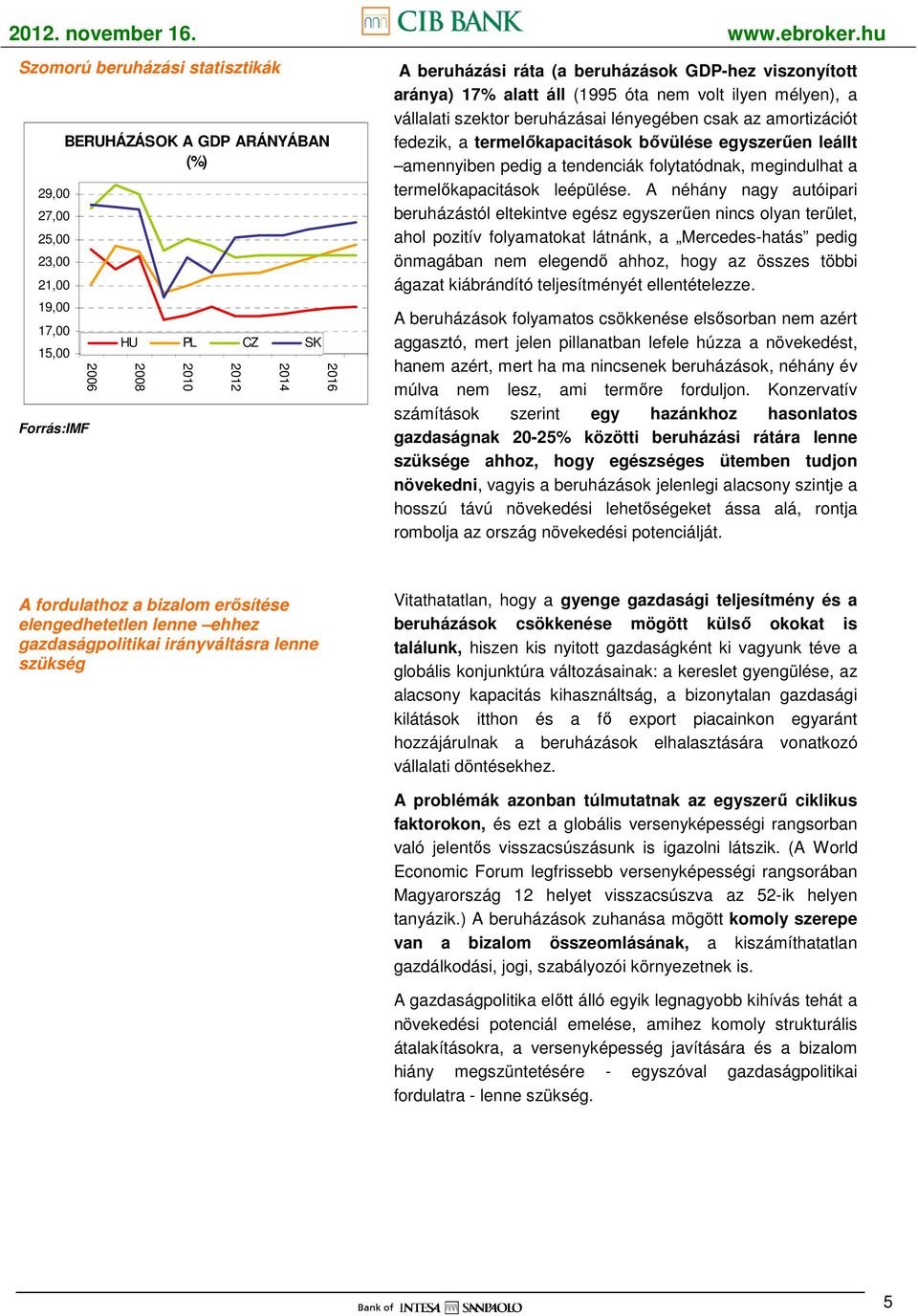 amennyiben pedig a tendenciák folytatódnak, megindulhat a termelıkapacitások leépülése.