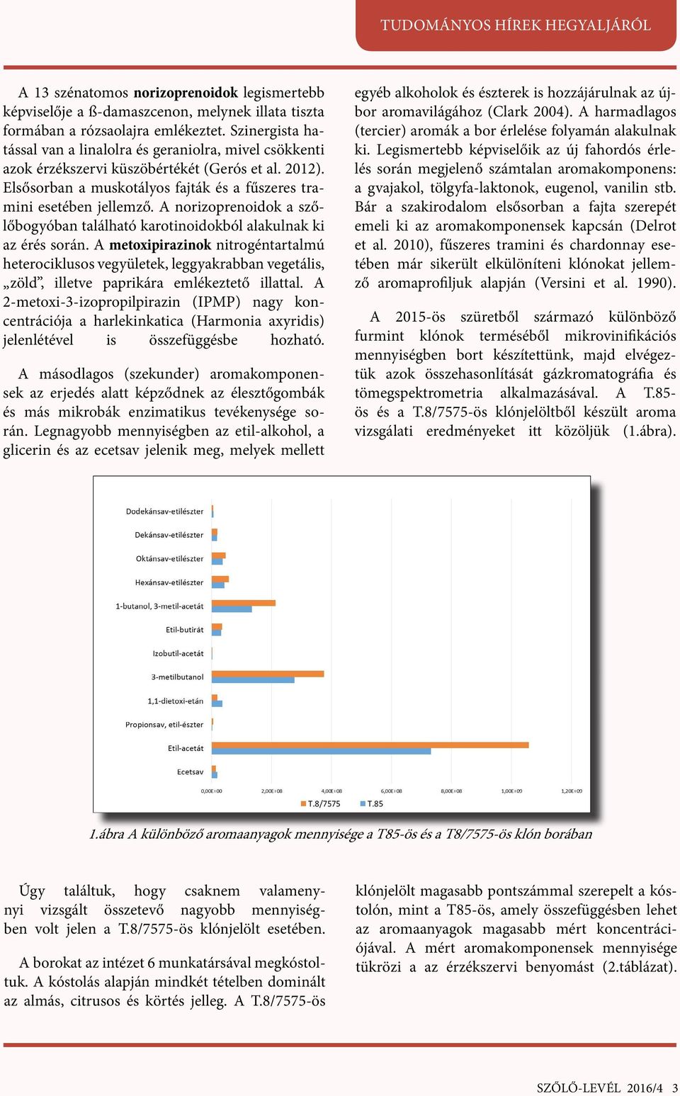 A norizoprenoidok a szőlőbogyóban található karotinoidokból alakulnak ki az érés során.