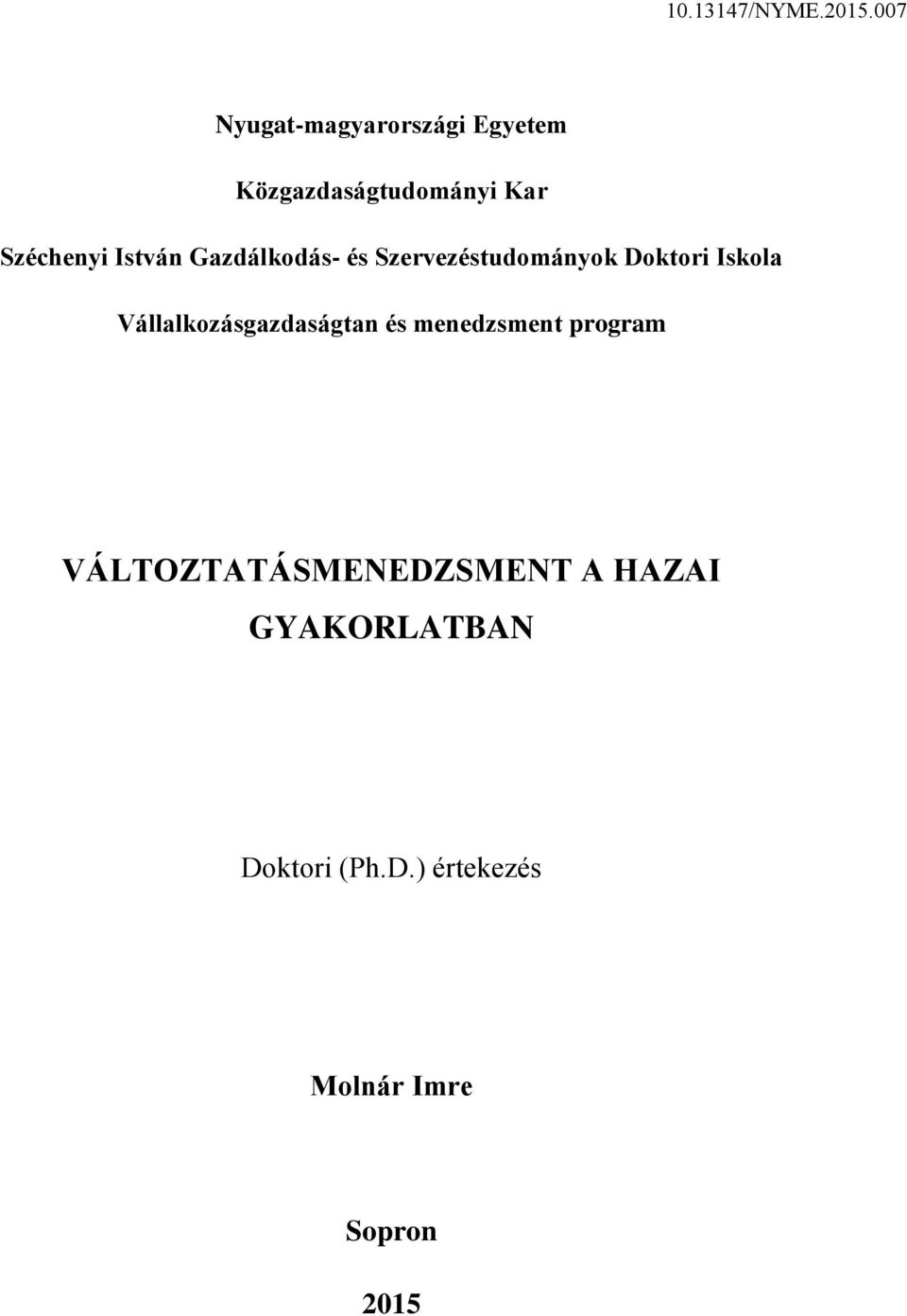 Vállalkozásgazdaságtan és menedzsment program