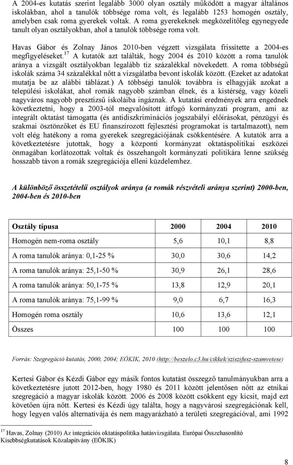 Havas Gábor és Zolnay János 2010-ben végzett vizsgálata frissítette a 2004-es megfigyeléseket.