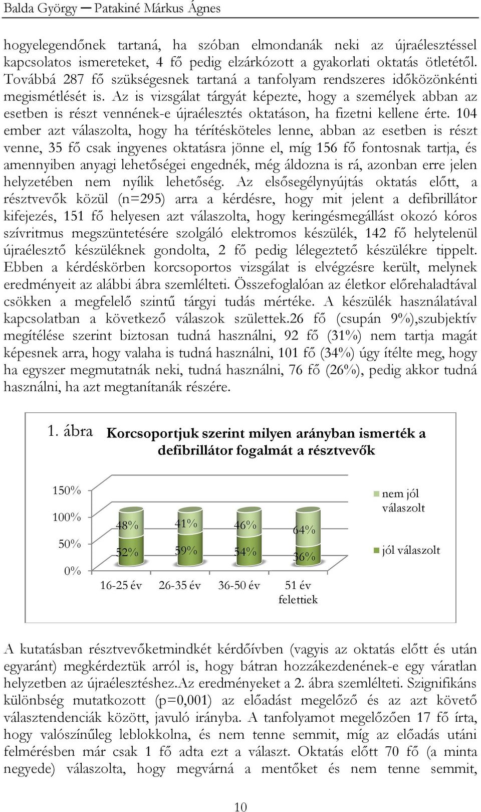 Az is vizsgálat tárgyát képezte, hogy a személyek abban az esetben is részt vennének-e újraélesztés oktatáson, ha fizetni kellene érte.