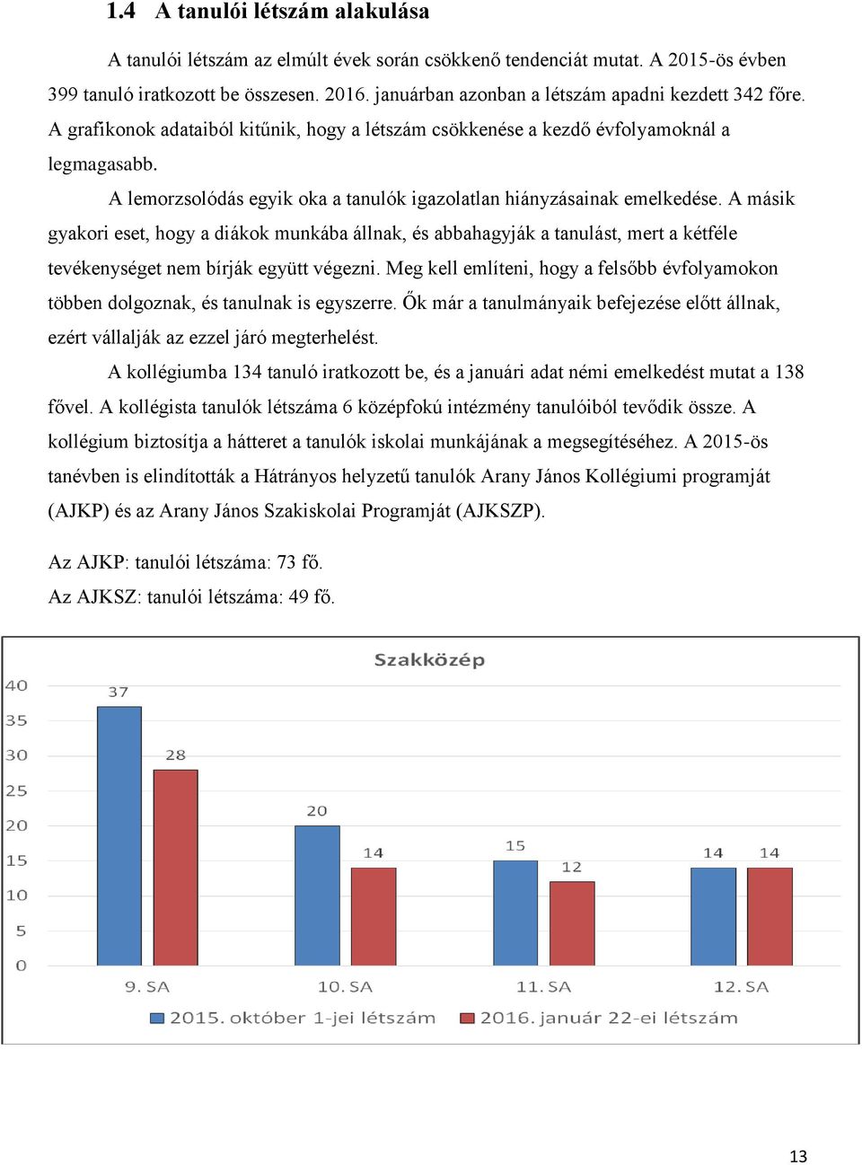 A lemorzsolódás egyik oka a tanulók igazolatlan hiányzásainak emelkedése.