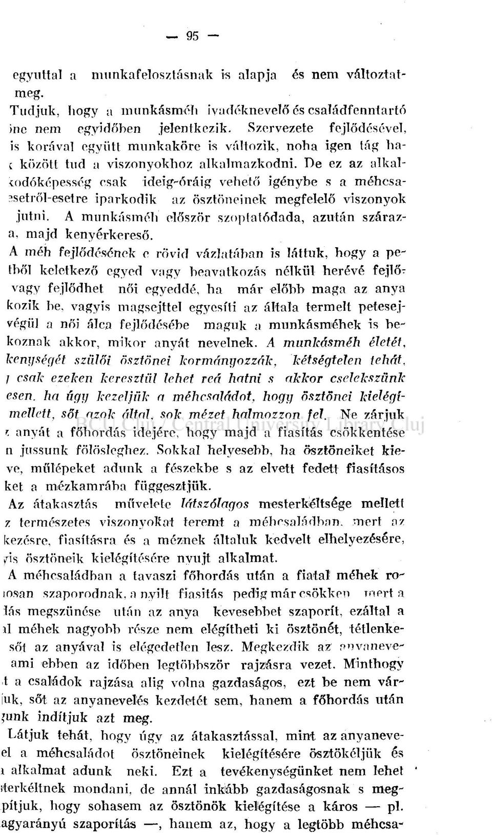 De ez az alkalcodóképesség csak ideig-óráig vehető igénybe s a méhcsaísetről-esetre iparkodik az ösztöneinek megfelelő viszonyok jutni.