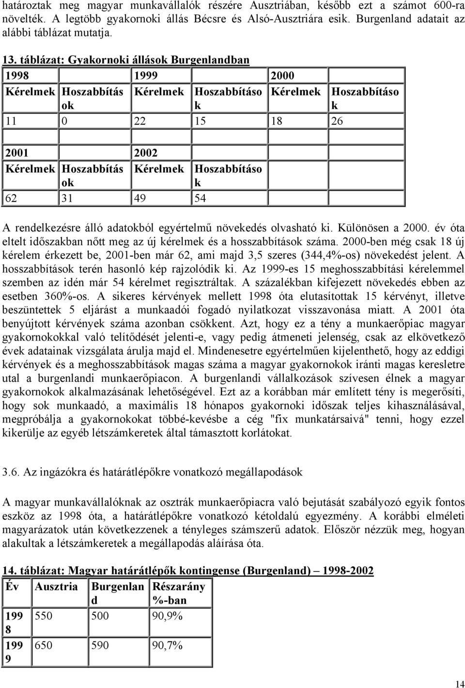 62 31 49 54 A rendelkezésre álló adatokból egyértelmű növekedés olvasható ki. Különösen a 2. év óta eltelt időszakban nőtt meg az új kérelmek és a hosszabbítások száma.