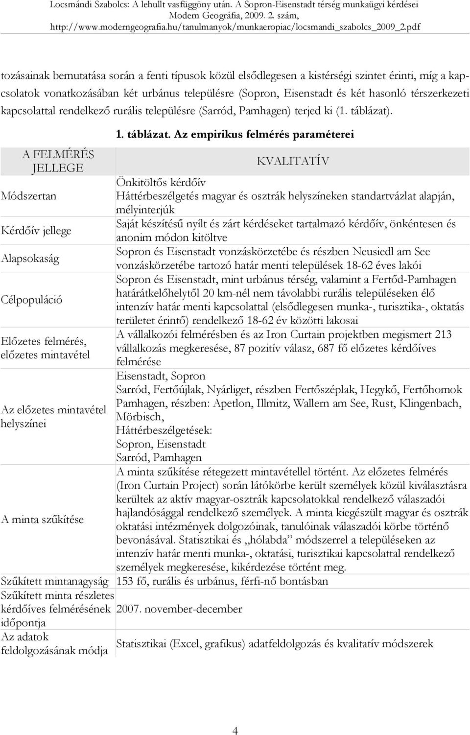 A FELMÉRÉS JELLEGE Módszertan Kérdőív jellege Alapsokaság Célpopuláció Előzetes felmérés, előzetes mintavétel Az előzetes mintavétel helyszínei A minta szűkítése Szűkített mintanagyság Szűkített