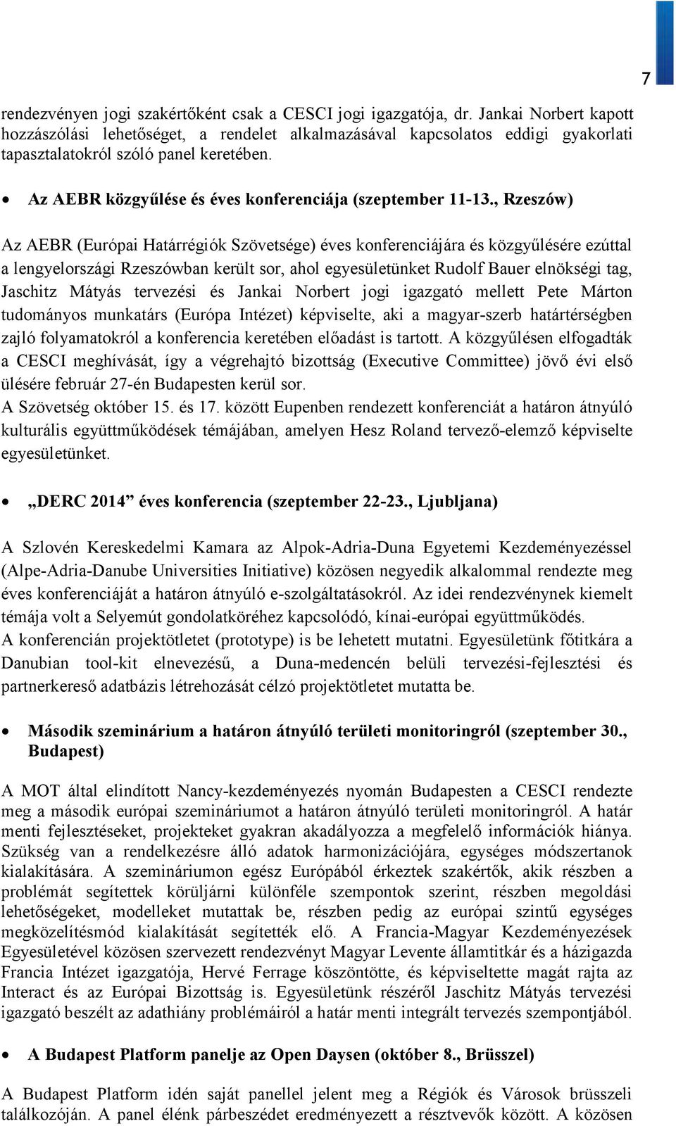 Az AEBR közgyűlése és éves konferenciája (szeptember 11-13.