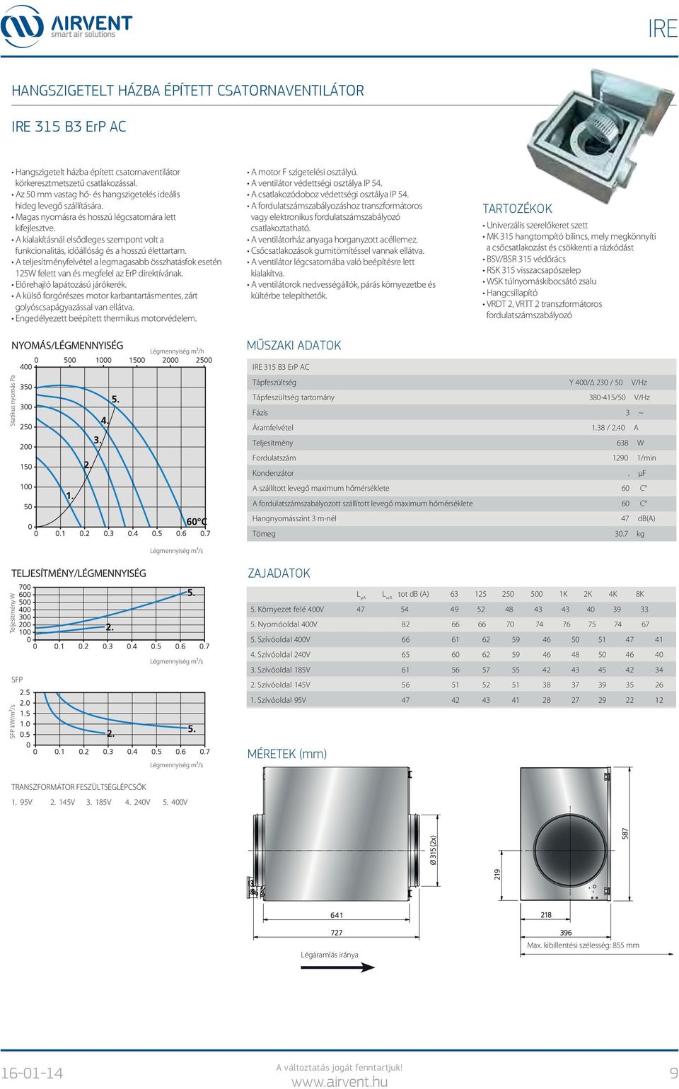 315 B3 ErP AC Tápfeszültség Y 400/ 230 / 50 V/Hz Tápfeszültség tartomány 380-415/50 V/Hz Fázis 3 ~ Áramfelvétel 1.38 / 2.40 A Teljesítmény 638 W Fordulatszám 1290 1/min Kondenzátor.