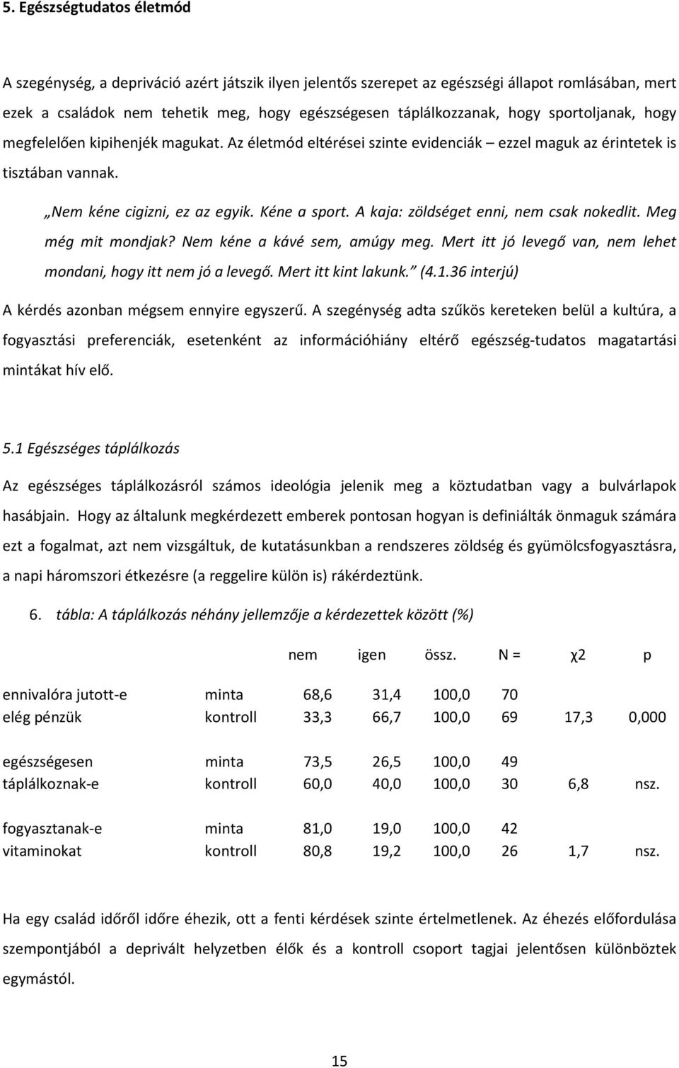 A kaja: zöldséget enni, nem csak nokedlit. Meg még mit mondjak? Nem kéne a kávé sem, amúgy meg. Mert itt jó levegő van, nem lehet mondani, hogy itt nem jó a levegő. Mert itt kint lakunk. (4.1.