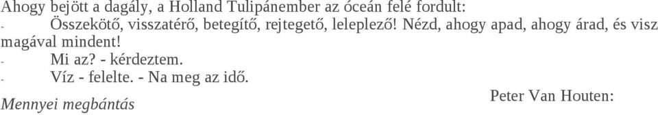 Nézd, ahogy apad, ahogy árad, és visz magával mindent! - Mi az?