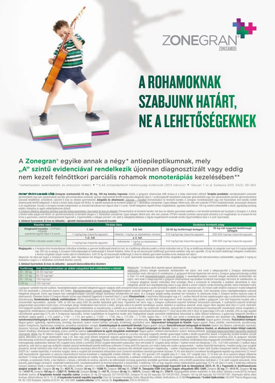 Epilepsia 2013; 54(3): 551-563. ZONEGRAN RövidíTETT ALKALMAZÁSi ELŐíRÁS: Zonegran (zoniszamid) 25 mg, 50 mg, 100 mg kemény kapszula.