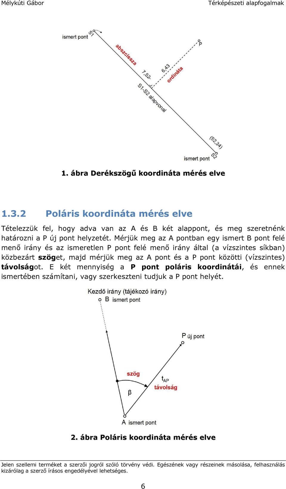 Mérjük meg az A pontban egy ismert B pont felé menő irány és az ismeretlen P pont felé menő irány által (a vízszintes síkban) közbezárt