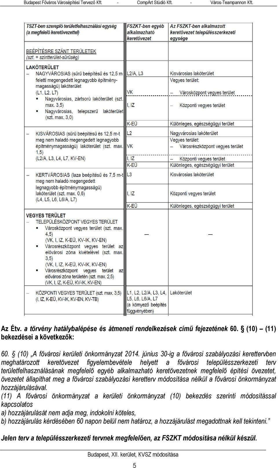 megfelelő építési et, et állapíthat meg a fővárosi szabályozási keretterv módosítása nélkül a fővárosi önkormányzat hozzájárulásával.