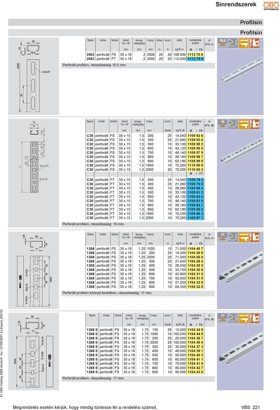 10 42,120 1109 96 0 C30 perforált 30 x 15 1,5 700 10 49,140 1109 97 9 C30 perforált 30 x 15 1,5 800 10 56,160 1109 98 7 C30 perforált 30 x 15 1,5 900 10 63,180 1109 99 5 C30 perforált 30 x 15 1,5