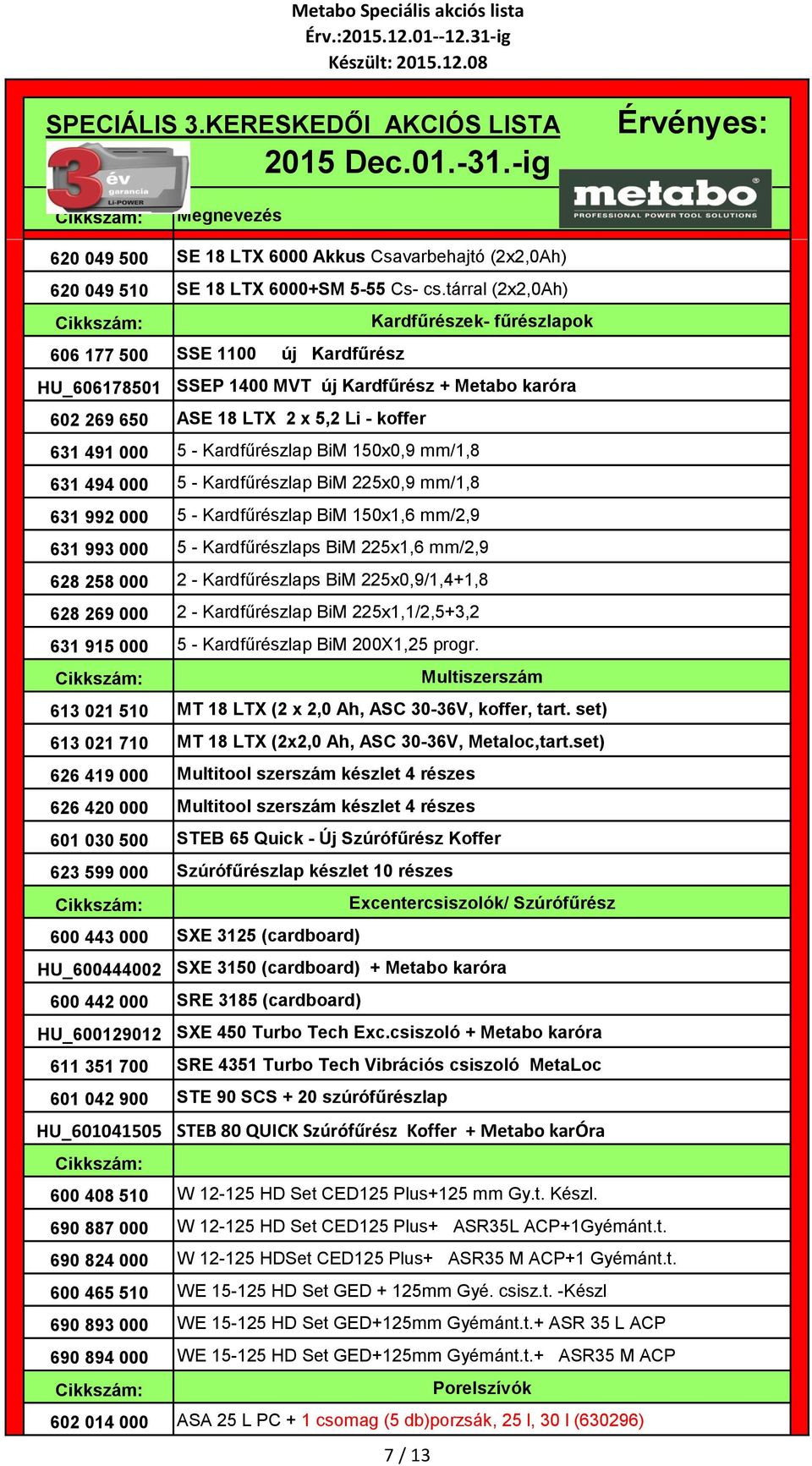 Kardfűrészlap BiM 150x0,9 mm/1,8 631 494 000 5 - Kardfűrészlap BiM 225x0,9 mm/1,8 631 992 000 5 - Kardfűrészlap BiM 150x1,6 mm/2,9 631 993 000 5 - Kardfűrészlaps BiM 225x1,6 mm/2,9 628 258 000 2 -