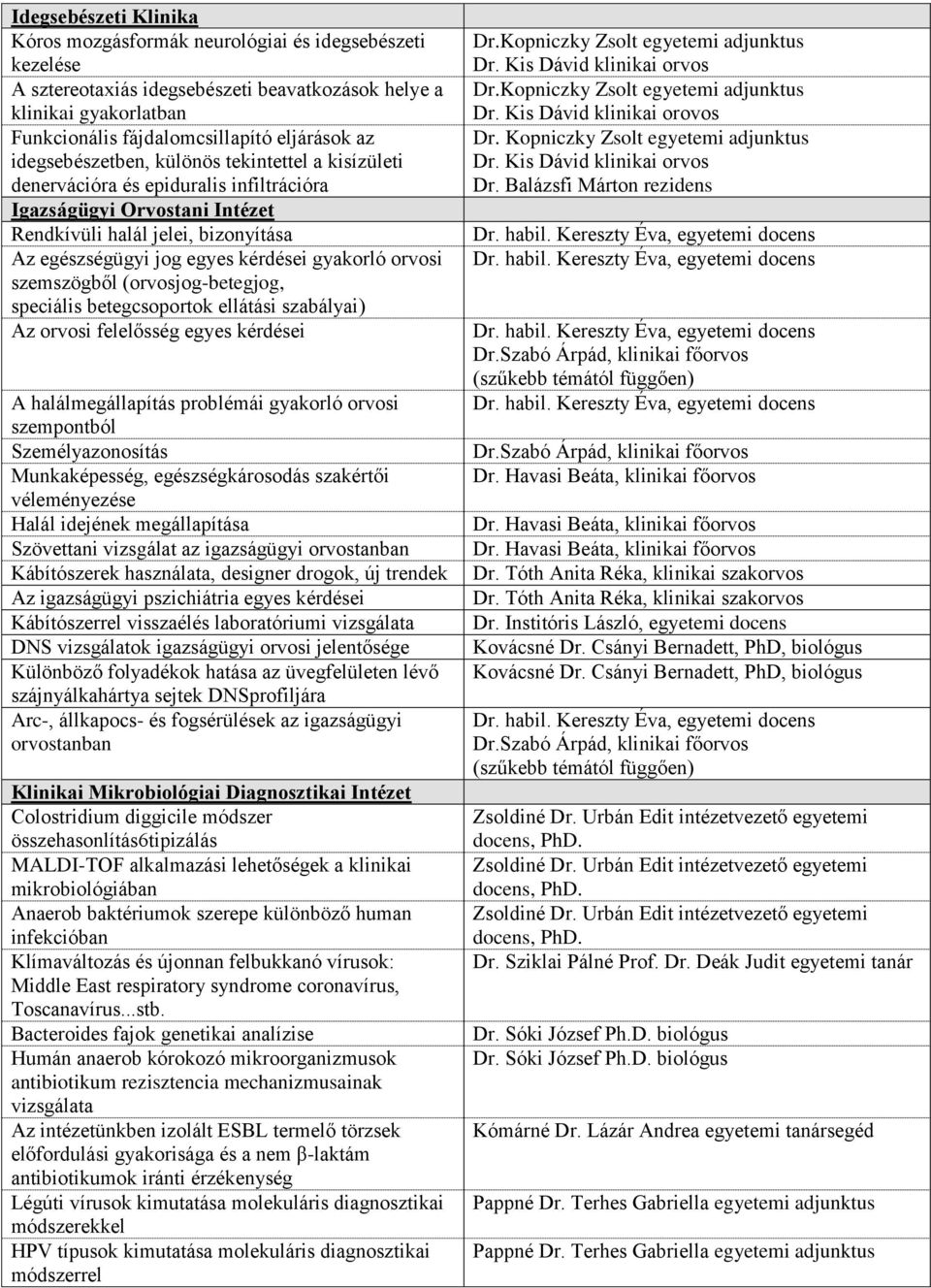 gyakorló orvosi szemszögből (orvosjog-betegjog, speciális betegcsoportok ellátási szabályai) Az orvosi felelősség egyes kérdései A halálmegállapítás problémái gyakorló orvosi szempontból