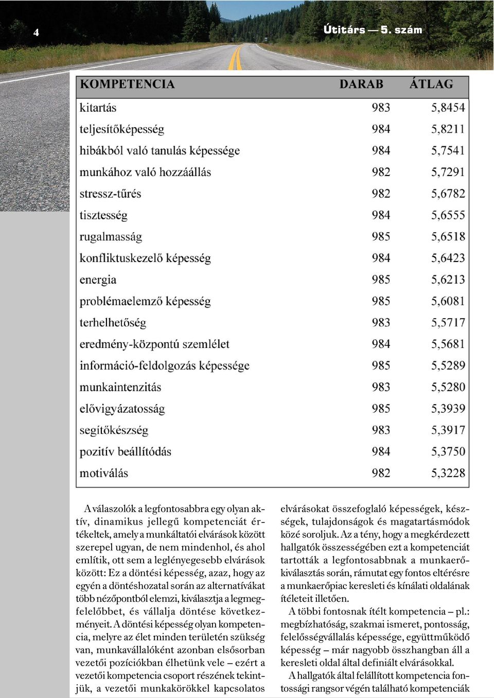 leglényegesebb elvárások között: Ez a döntési képesség, azaz, hogy az egyén a döntéshozatal során az alternatívákat több nézõpontból elemzi, kiválasztja a legmegfelelõbbet, és vállalja döntése