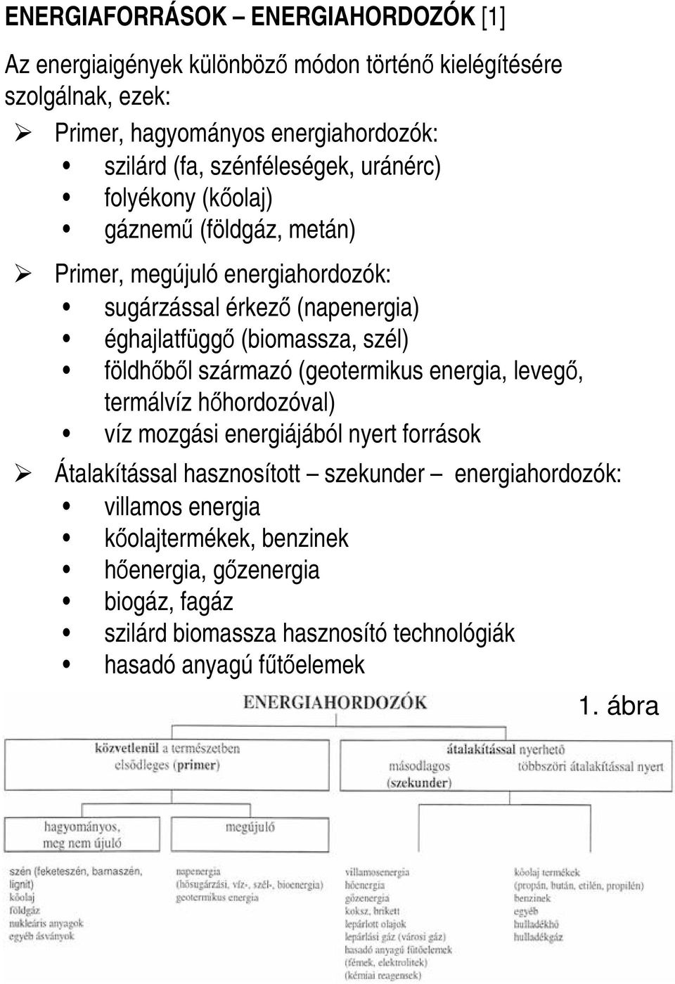 szél) földhőből származó (geotermikus energia, levegő, termálvíz hőhordozóval) víz mozgási energiájából nyert források Átalakítással hasznosított szekunder