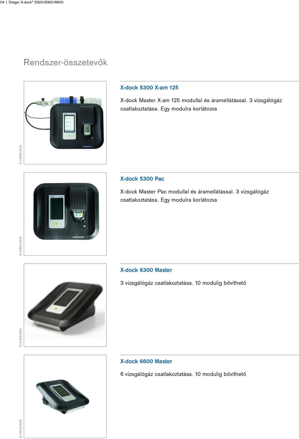 Egy modulra korlátozva D-47820-2012 D-47836-2012 X-dock 5300 Pac X-dock Master Pac modullal és  Egy modulra korlátozva